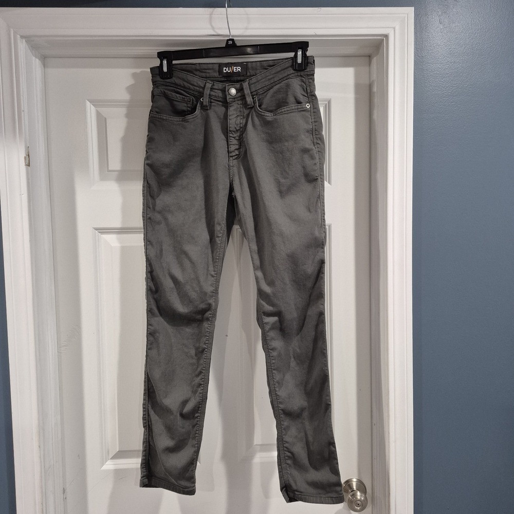 DU/ER‎ Pants Mens 30x30 Gull Gray No Sweat Slim Performance Stretch Tencel N2X